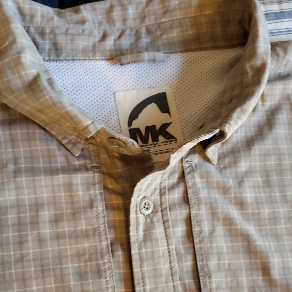 Michael Kors Men's Tan Plaid Button-Down Shirt
